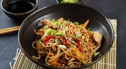 Blackstone Chicken Stir Fry with Noodles